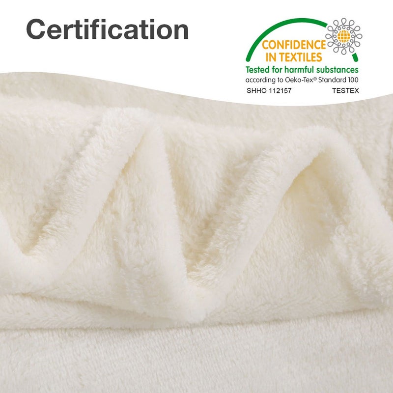 HYSEAS Flannel Fleece Throw Blanket Ivory - Super Soft Plush Microfiber Solid Blanket for Couch  Bed  Chair  Sofa - Fuzzy Cozy Lightweight - 50x60 Inch - Image 4