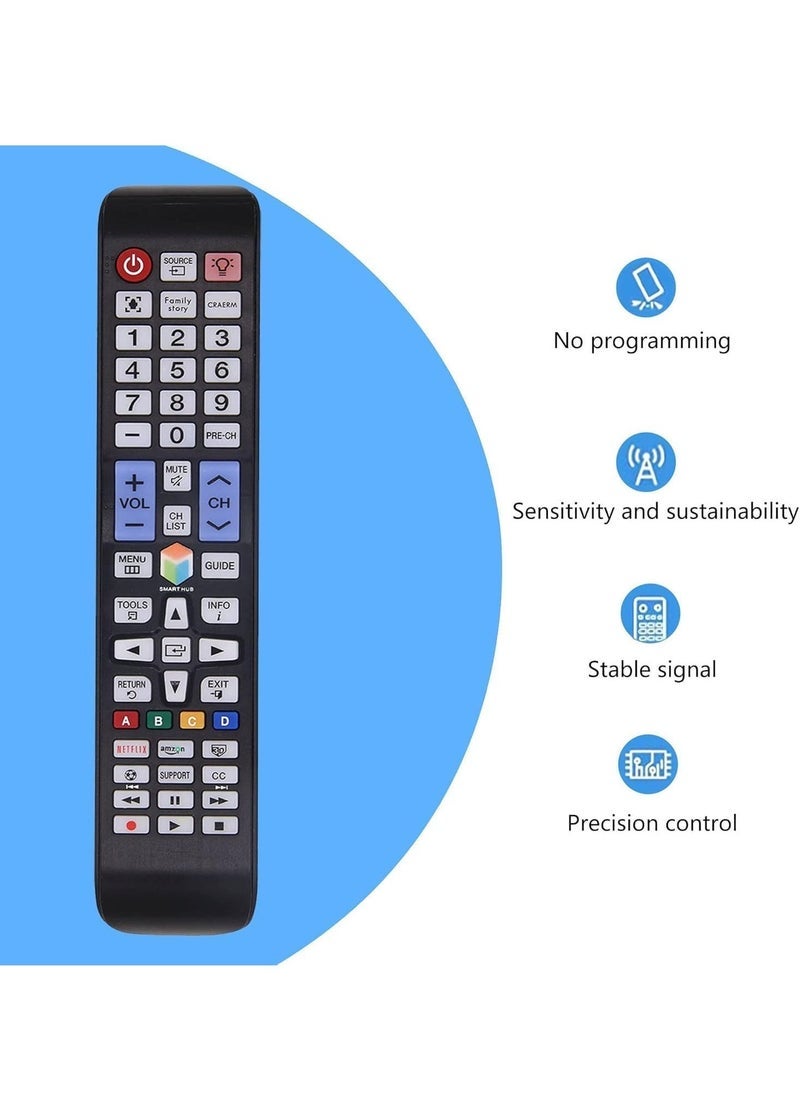 BLUMENiT Universal Remote Control for All Samsung TVs, Samsung Smart TVs, Samsung LCD LED QLED UHD HDTV Curved Plasma 4K 3D Smart TVs- Samsung Backlit Remote with Battery - Image 2