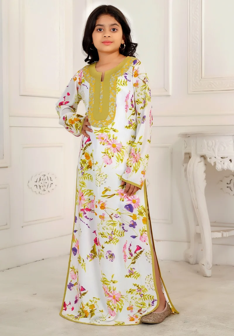 Artemea PREMIUM DIGITAL PRINTED CRUSH EFFECT RAYON JALABIYA