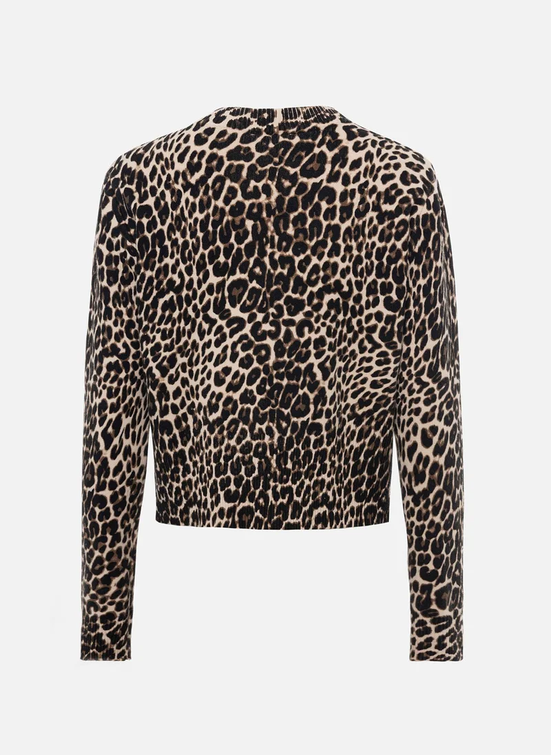 Lichi Leopard cardigan with golden buttons