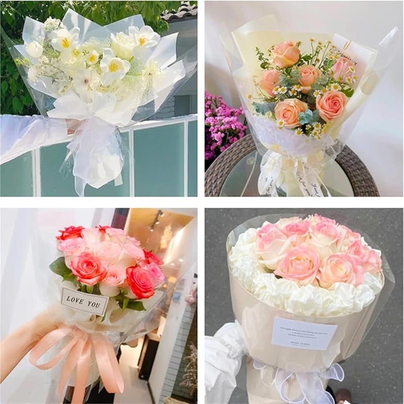 لفافة ورق السيلوفان الشفاف لتغليف باقات الورود والهدايا والسلال وأعمال الفنون والحرف الورقية 1 قطعة - Image 5