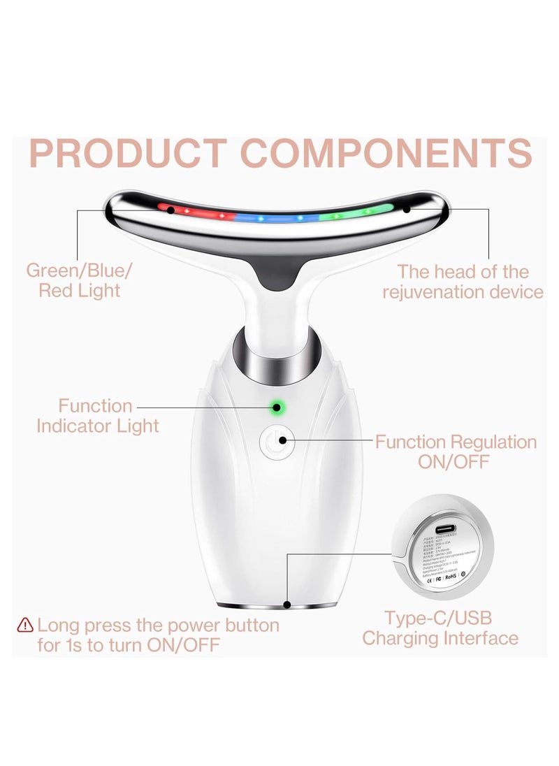 Arabest - Face Massager, Facial and Neck Electric Massager, 3-in-1 Chin Lift Devices, V-Shaped Firming EMS Vibration Facial Massager, 45 ±5℃ Heat and 4 Massage Modes for Skin Care, Firm, Tightening and Smooth - Image 1