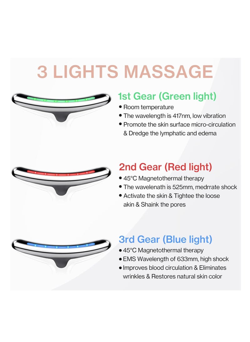 Arabest - Face Massager, Facial and Neck Electric Massager, 3-in-1 Chin Lift Devices, V-Shaped Firming EMS Vibration Facial Massager, 45 ±5℃ Heat and 4 Massage Modes for Skin Care, Firm, Tightening and Smooth - Image 1