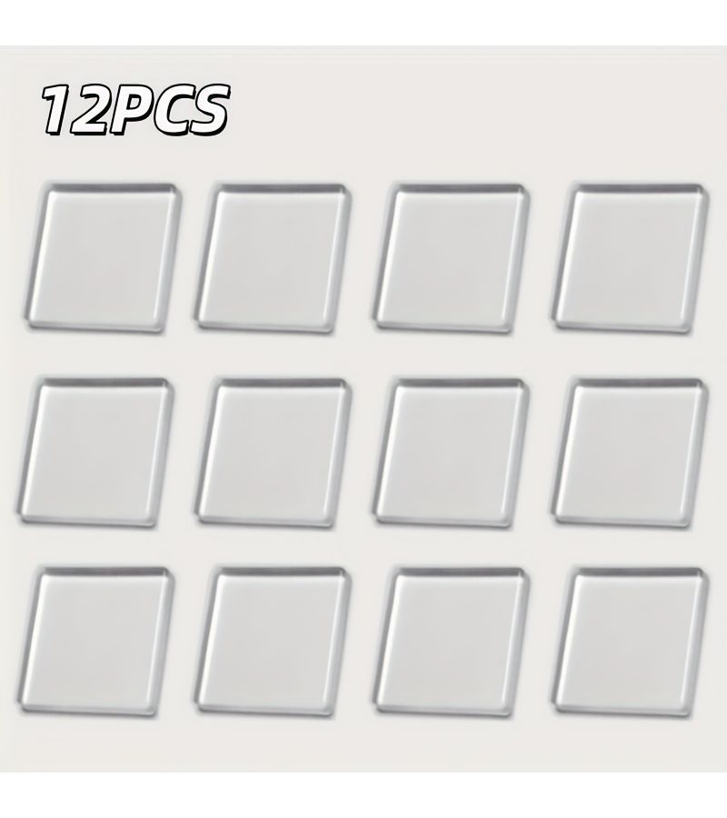 12 Pieces Anti Collision Door Stop Pads No Drill Self Adhesive Wall Protectors - Image 3