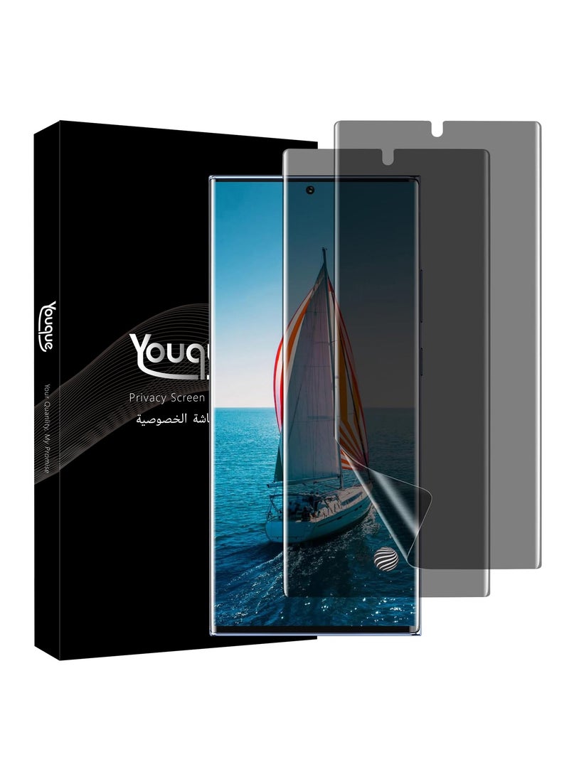 Youque 2-Pack HD Full Privacy Anti-Peeping Screen Protector [Non-Glass] Auto Alignment, Bubble-Free, Fingerprint ID Support, Full Coverage Anti-Spy Ceramic Film for Samsung Galaxy S23 Ultra  - Image 1