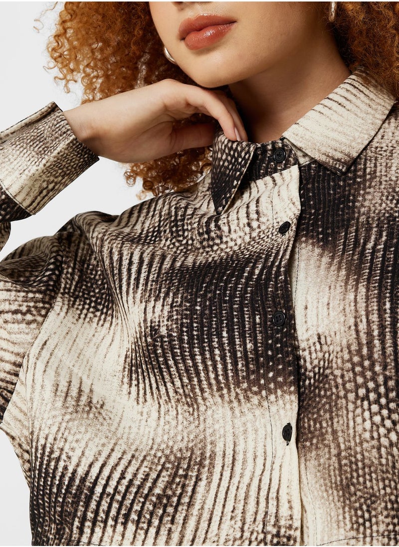 Ginger - Flannel Printed Cropped Jacket - Image 1