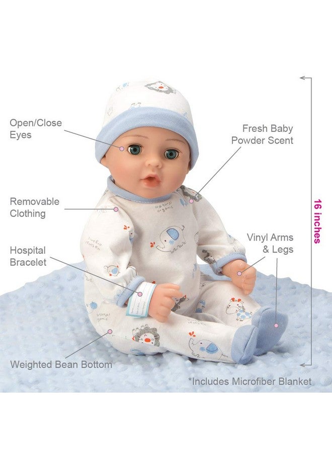 ادورا مجموعة أدورا للأطفال المُتبنّين، دمية طفل بطول 16 بوصة مع ملحقات كاملة من 9 قطع، تشمل: لهاية، سوار مستشفى، حفاضة، والمزيد! هدية عيد ميلاد للأطفال من سن 3 سنوات فما فوق - بيبي وسيم - Image 4