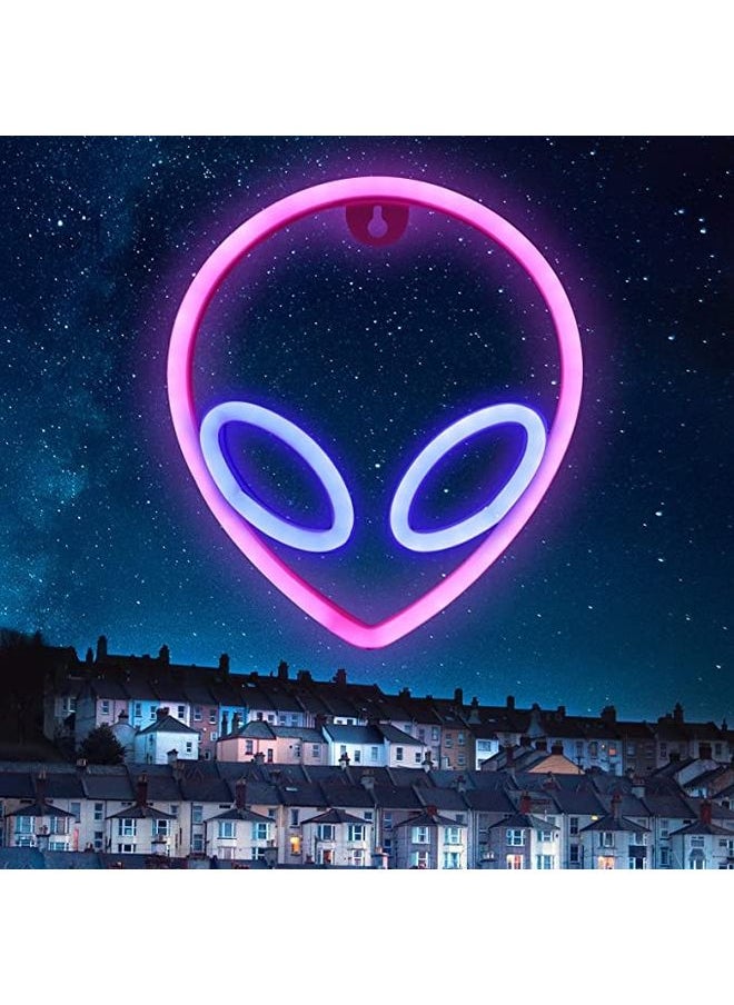 Generic - USB Operated Alien Shaped Neon LED Lamp Pink/Blue - Image 1