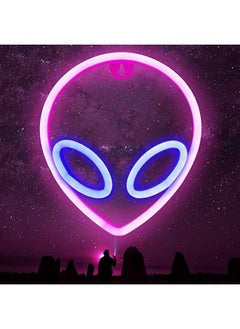 USB Operated Alien Shaped Neon LED Lamp Pink/Blue