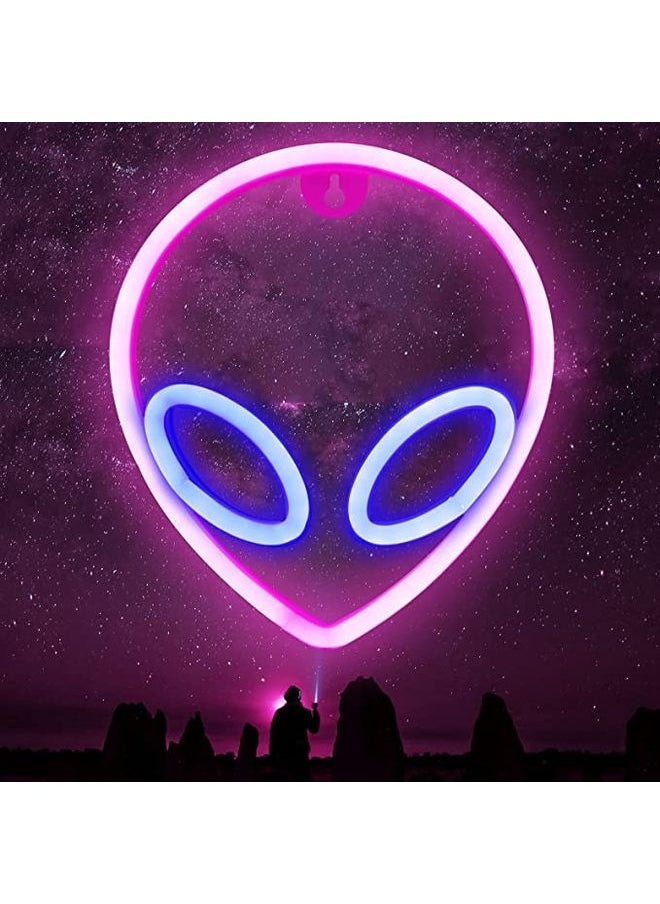 Generic - USB Operated Alien Shaped Neon LED Lamp Pink/Blue - Image 1