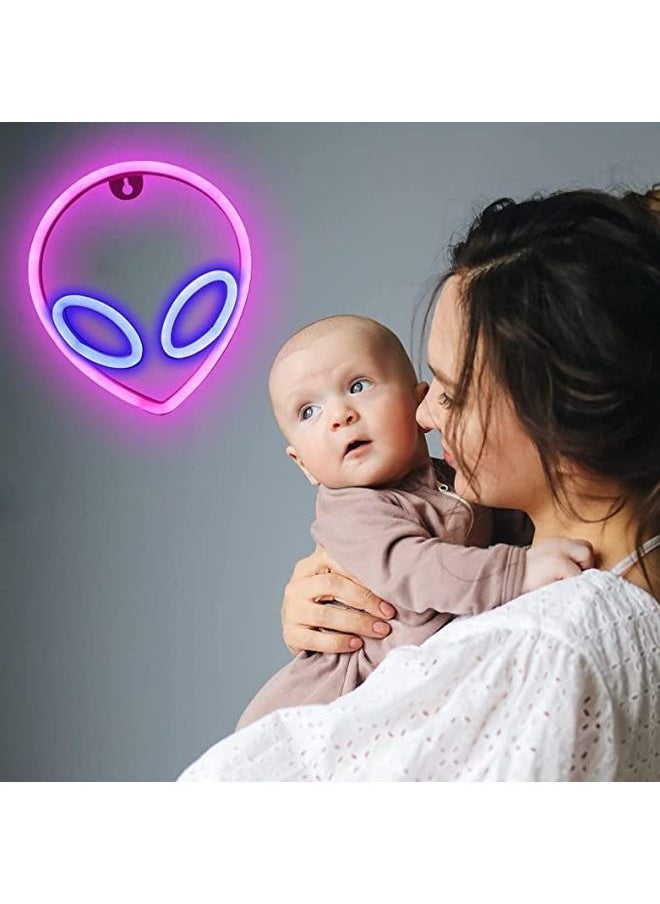 Generic - USB Operated Alien Shaped Neon LED Lamp Pink/Blue - Image 1