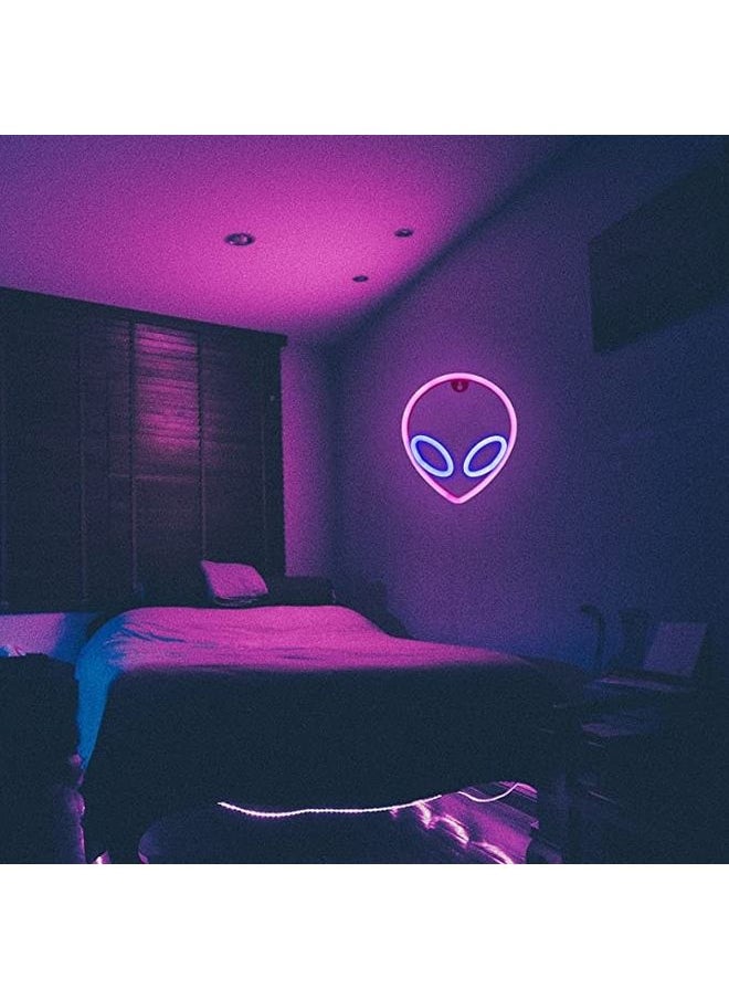 Generic - USB Operated Alien Shaped Neon LED Lamp Pink/Blue - Image 1