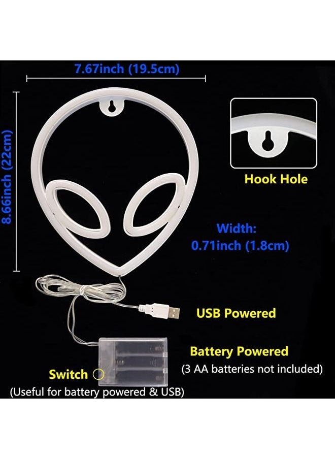 Generic - USB Operated Alien Shaped Neon LED Lamp Pink/Blue - Image 1