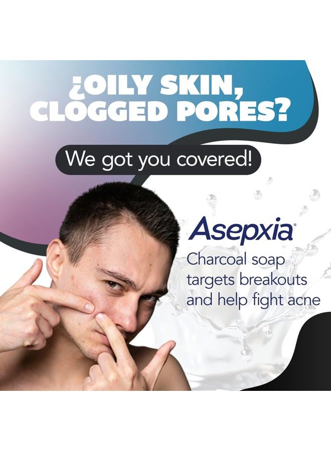 Asepxia Salicylic Acid & Activated Charcoal Bar Soap | Acne Treatment, Reduces Pimples & Blemishes, Deep Cleansing Facial Cleanser, Dries Out Acne, Prevents Breakouts, Face wash, 4 Oz, 2-Pack - Image 2
