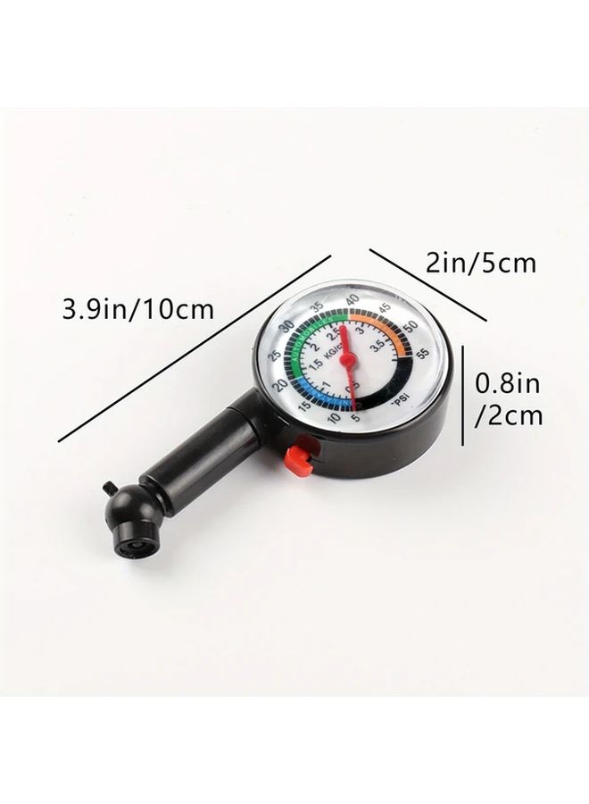 Black Handle Tire Pressure Gauge with Dial and Hose for All Vehicles - Image 5