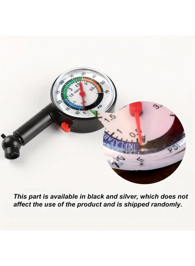 Black Handle Tire Pressure Gauge with Dial and Hose for All Vehicles - Image 2