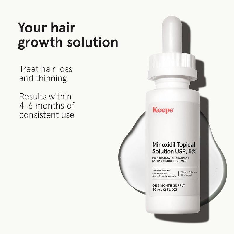 Keeps Extra Strength Minoxidil for Men - 5% Minoxidil Hair Growth Serum - Hair Loss & Regrowth Treatment for Thinning & Bald Spots - Clinically Proven Hair Growth Products - Unscented Topical Aerosol - Image 2
