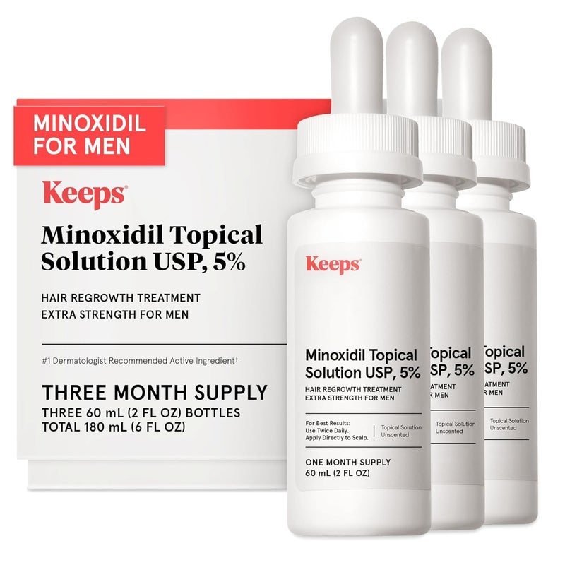 Keeps Extra Strength Minoxidil for Men - 5% Minoxidil Hair Growth Serum - Hair Loss & Regrowth Treatment for Thinning & Bald Spots - Clinically Proven Hair Growth Products - Unscented Topical Aerosol - Image 1