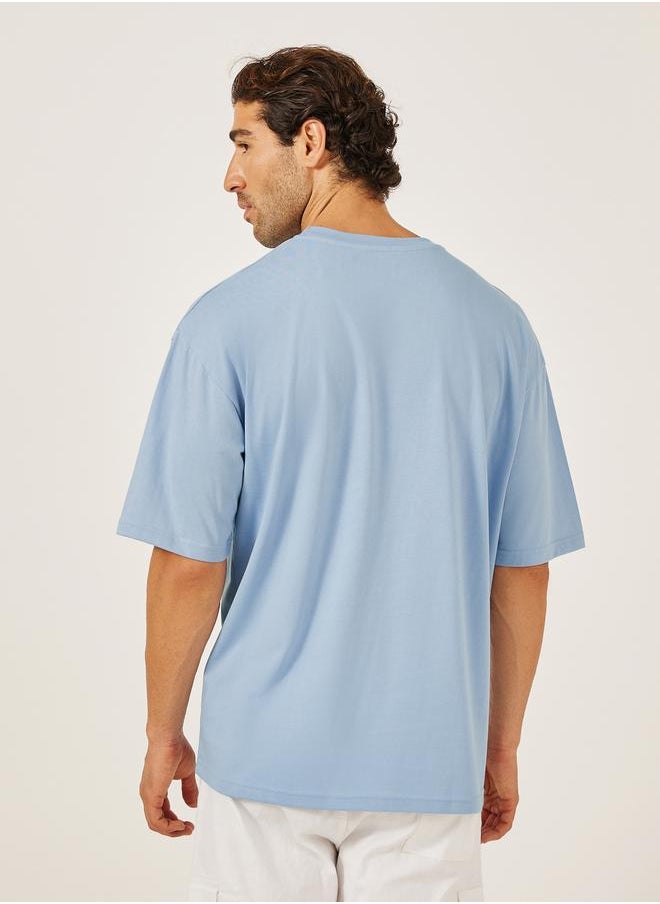 Styli Panda Graphic Print Pocket Detail Oversized T-Shirt  - Image 4