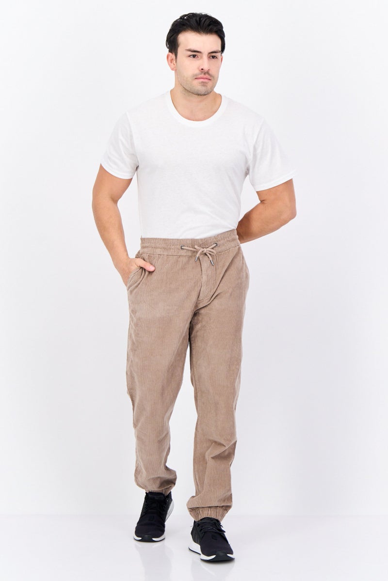 Jules Men Regular Fit Textured Corduroy Pants, Sand Brown - Image 4