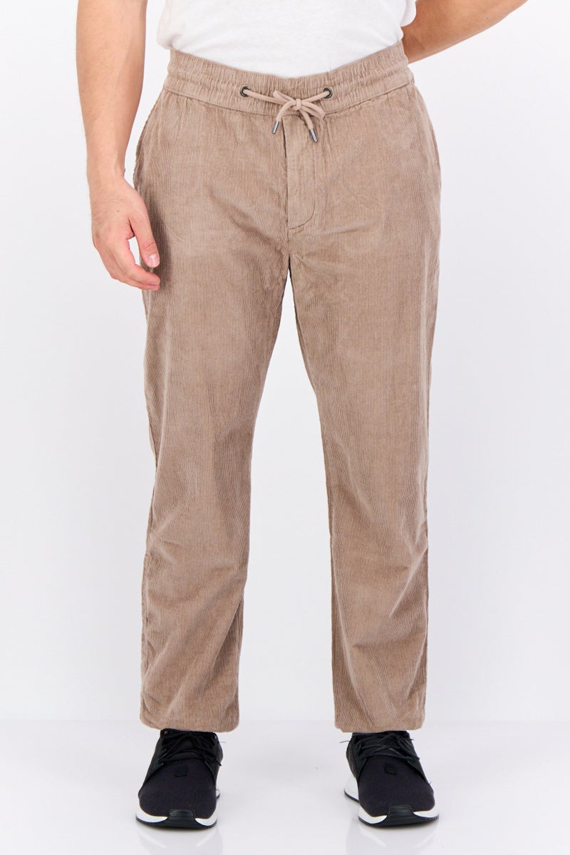 Jules Men Regular Fit Textured Corduroy Pants, Sand Brown - Image 1