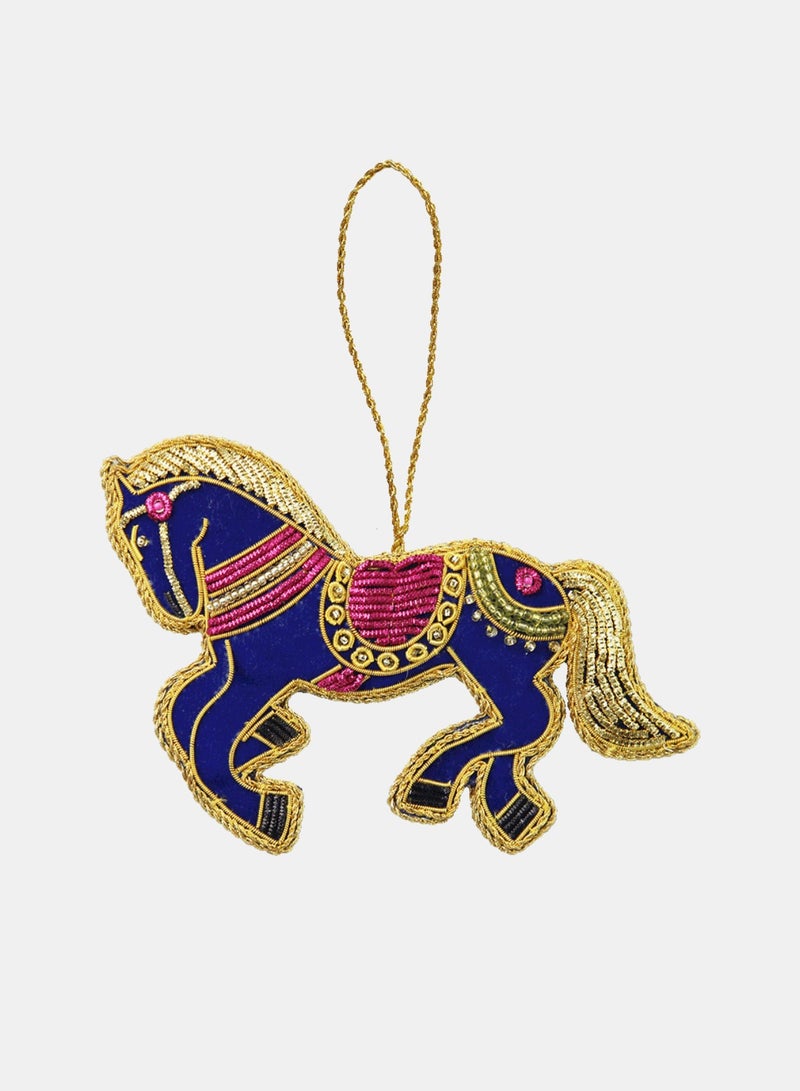 Baci milano Christmas Decoration FABRIC HANDMADE ORNAMENTS HORSE - Image 1