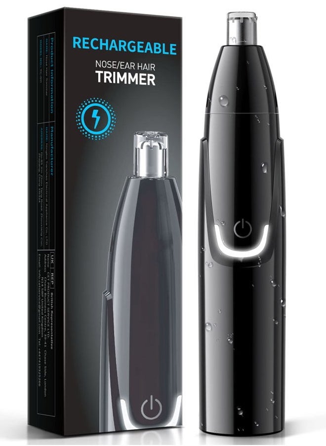 ZORAMI Rechargeable Ear and Nose Hair Trimmer - 2025 Professional Painless Eyebrow & Facial Hair Trimmer for Men Women, Powerful Motor and Dual-Edge Blades for Smoother Cutting Black  - Image 1