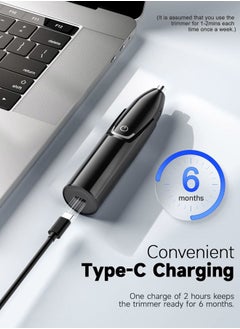 ZORAMI Rechargeable Ear and Nose Hair Trimmer - 2025 Professional Painless Eyebrow & Facial Hair Trimmer for Men Women, Powerful Motor and Dual-Edge Blades for Smoother Cutting Black  - Image 2