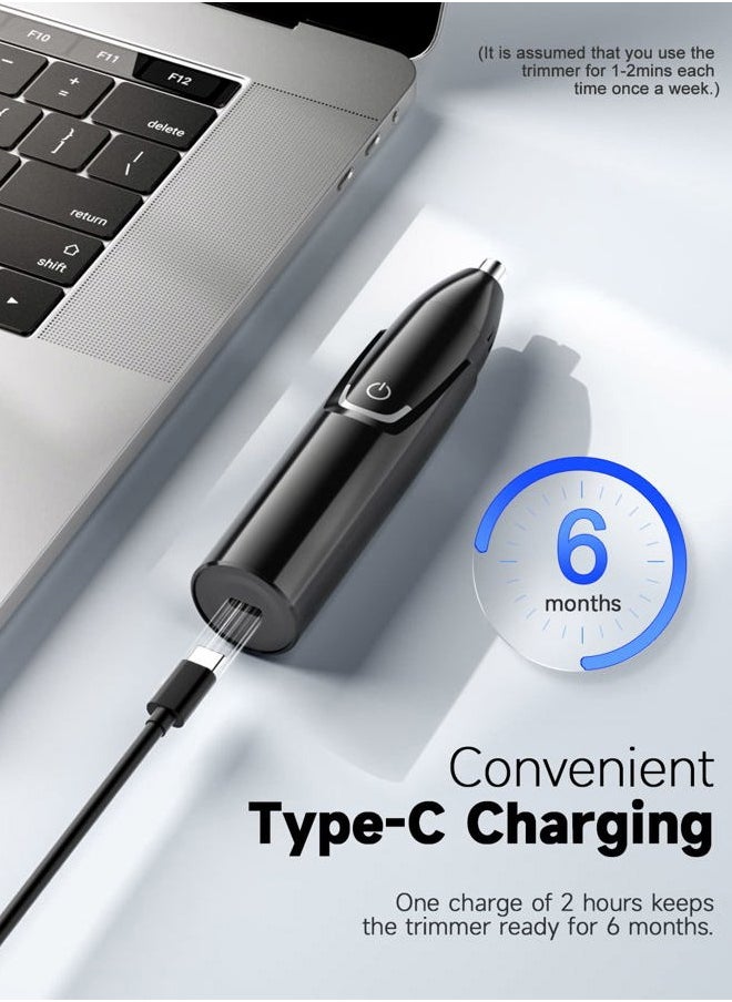 ZORAMI Rechargeable Ear and Nose Hair Trimmer - 2025 Professional Painless Eyebrow & Facial Hair Trimmer for Men Women, Powerful Motor and Dual-Edge Blades for Smoother Cutting Black  - Image 2