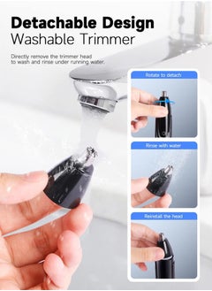 ZORAMI Rechargeable Ear and Nose Hair Trimmer - 2025 Professional Painless Eyebrow & Facial Hair Trimmer for Men Women, Powerful Motor and Dual-Edge Blades for Smoother Cutting Black  - Image 5
