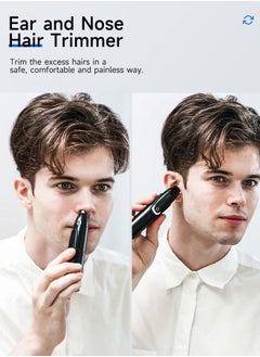 ZORAMI Rechargeable Ear and Nose Hair Trimmer - 2025 Professional Painless Eyebrow & Facial Hair Trimmer for Men Women, Powerful Motor and Dual-Edge Blades for Smoother Cutting Black  - Image 3
