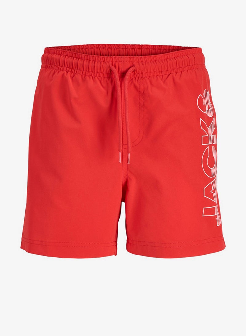Jack & Jones Junior Youth Logo Drawstring Swim Shorts - Image 1