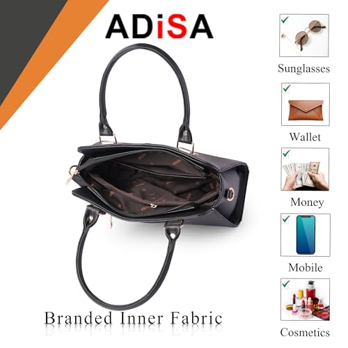 ADISA gold square handbag shoulder bag for women and girls with sling belt (AD4081-CRE) - Image 4