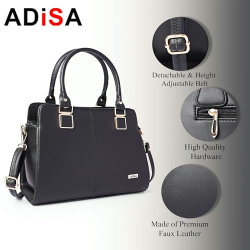 ADISA gold square handbag shoulder bag for women and girls with sling belt (AD4081-CRE) - Image 3