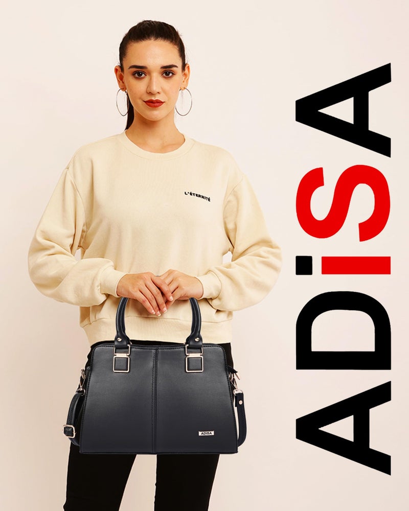 ADISA gold square handbag shoulder bag for women and girls with sling belt (AD4081-CRE) - Image 5