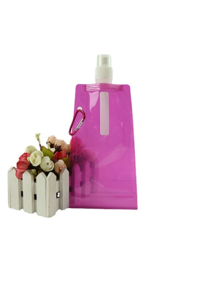 Generic - Spot Supply Portable Mountaineering Folding Water Bag Creative Sports Kettle Outdoor Sports Travel Kettle Wholesale-Color:Rose Red-Capacity:101m1-500ml - Image 1