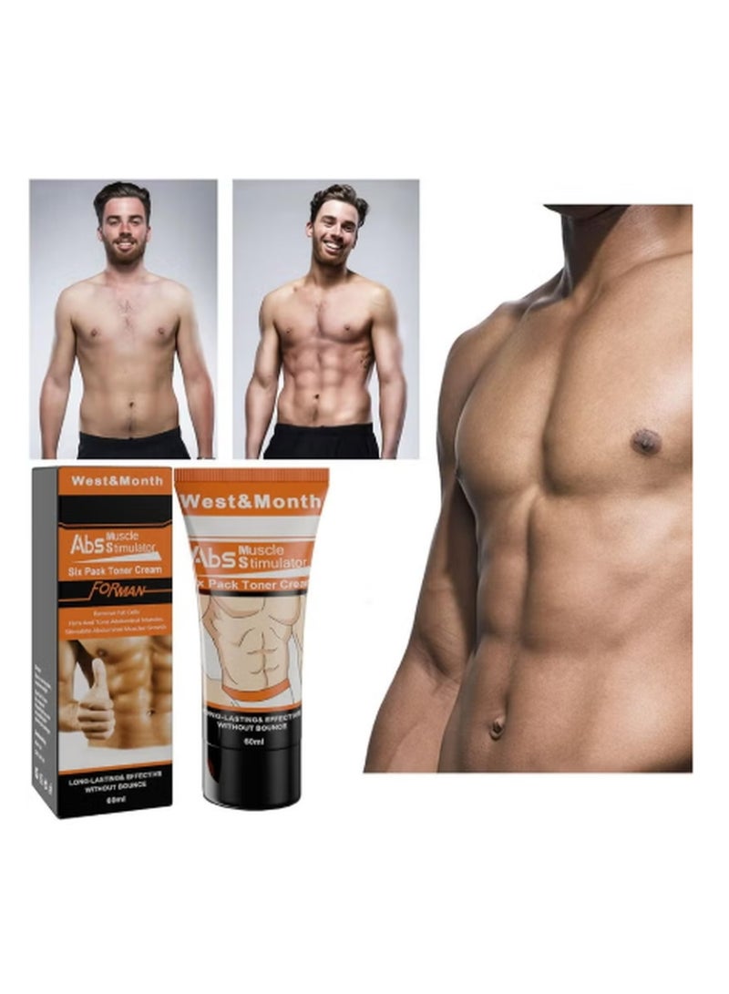 West&Month Men's Abs Muscle Stimulation Cream, Remove fat burner fat reduction cream, Build ABS Muscle Men's ABS Cream 60ml - Image 4