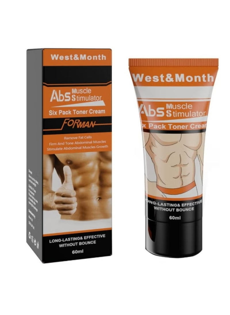 West&Month Men's Abs Muscle Stimulation Cream, Remove fat burner fat reduction cream, Build ABS Muscle Men's ABS Cream 60ml - Image 1