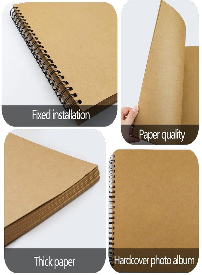 UPlama 12x12 Inch Scrapbook Album 100 Pages, Hardcover Kraft Photo DIY Memory Book with Spiral Binding for Wedding Anniversary Family Photos - Image 4