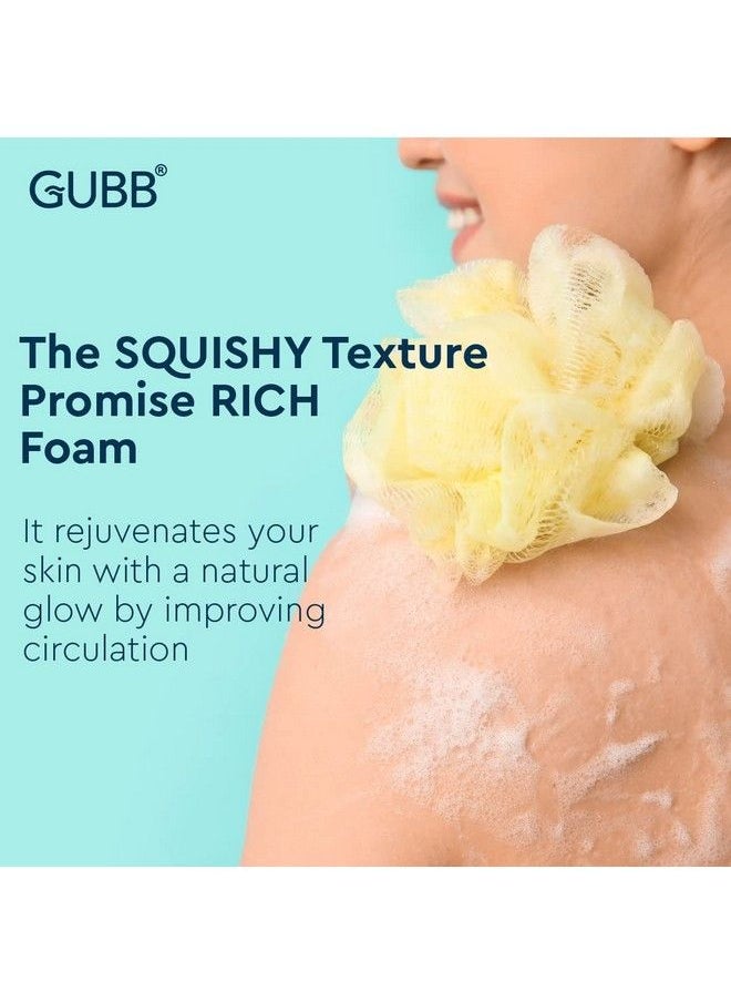 GUBB - Luxe Bath Sponge Round Loofah For Women & Men Coral ; Soft & Fluffy With Multiple Layers Of Fibrous Matrix For Shower Time ; Scrub Off Dead Skin Soft Mesh Skin Friendly Gentle Exfoliation - Image 1