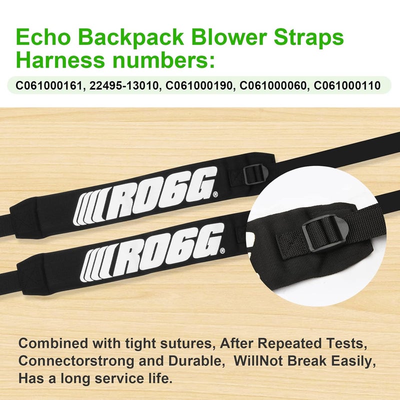 RO6G Set of 2 C061000111 Backpack Blower Straps/Harness for Leaf Blower Shoulder Strap Echo PB-500 PB-265LN PB-403H PB-413H PB-460 PB-610 PB-620 PB-650 PB-755 Fits C061000110-2 Pack - Image 2