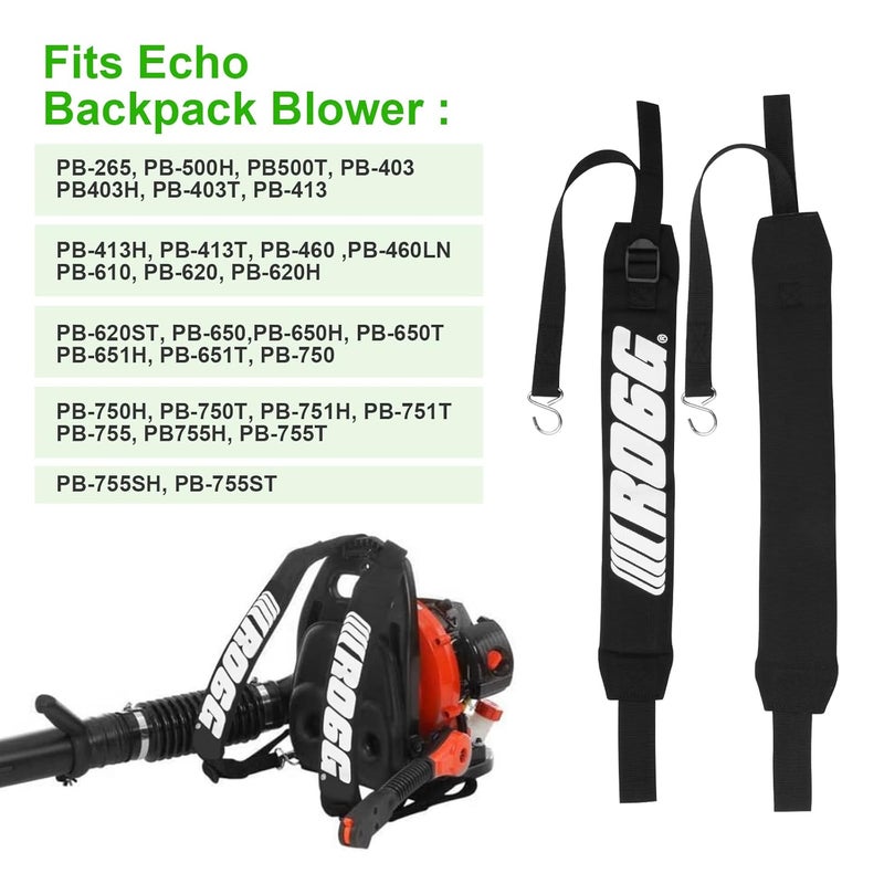 RO6G Set of 2 C061000111 Backpack Blower Straps/Harness for Leaf Blower Shoulder Strap Echo PB-500 PB-265LN PB-403H PB-413H PB-460 PB-610 PB-620 PB-650 PB-755 Fits C061000110-2 Pack - Image 3