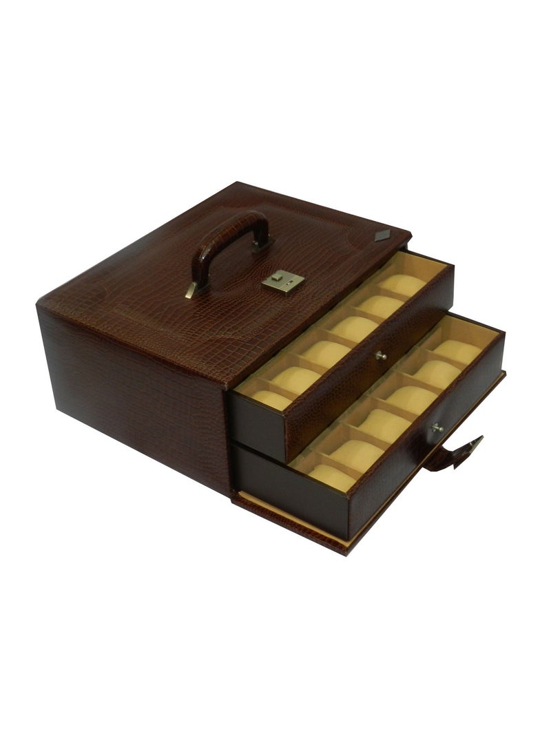 LAVERI LEATHER صندوق ساعات لافيري للرجال والنساء (36 فتحة) ، علبة ساعات جلدية فاخرة مع غطاء زجاجي كريستالي ، وسادة قابلة للإزالة - Image 4