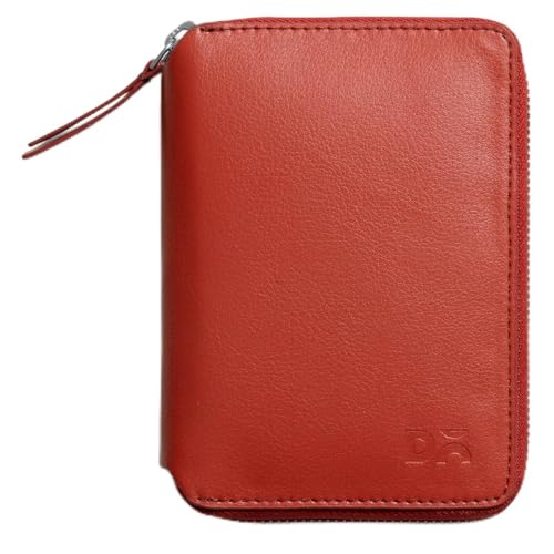 DailyObjects Check-In Travel Passport Wallet Cover for Men and Women | Passport Cover with Zip Around Closure made of Vegan Leather | Wallet Holder with Credit Debit Card Slots - Red - Image 1