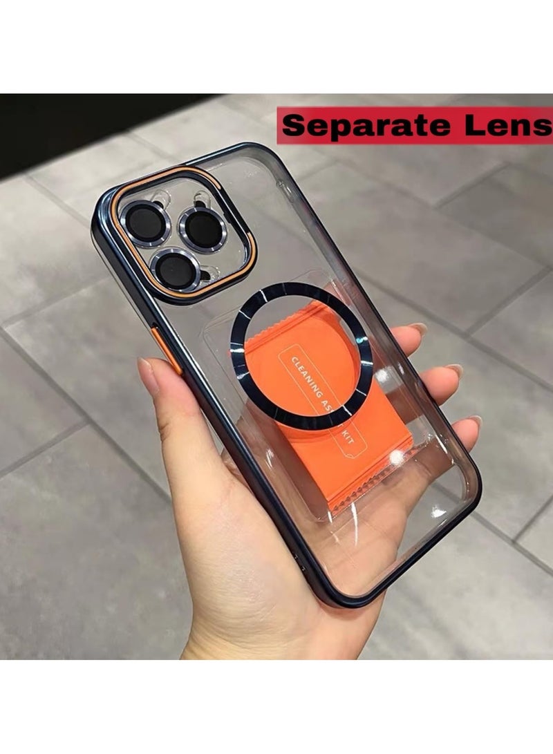 Magnetic Case For Iphone 15 Pro Max With Separate lens, Supports Mag-Safe and Lens Holder Phone Case made With Aluminum Alloy Metal Armor Protection Cover - Image 2