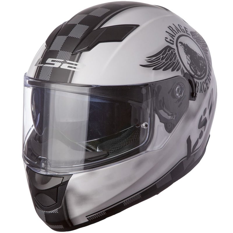 LS2 HELMETS خوذة LS2 ستريم فانو خوذة دراجة نارية كاملة الوجه مع درع شمس (أبيض غير لامع، صغير جداً) - Image 5