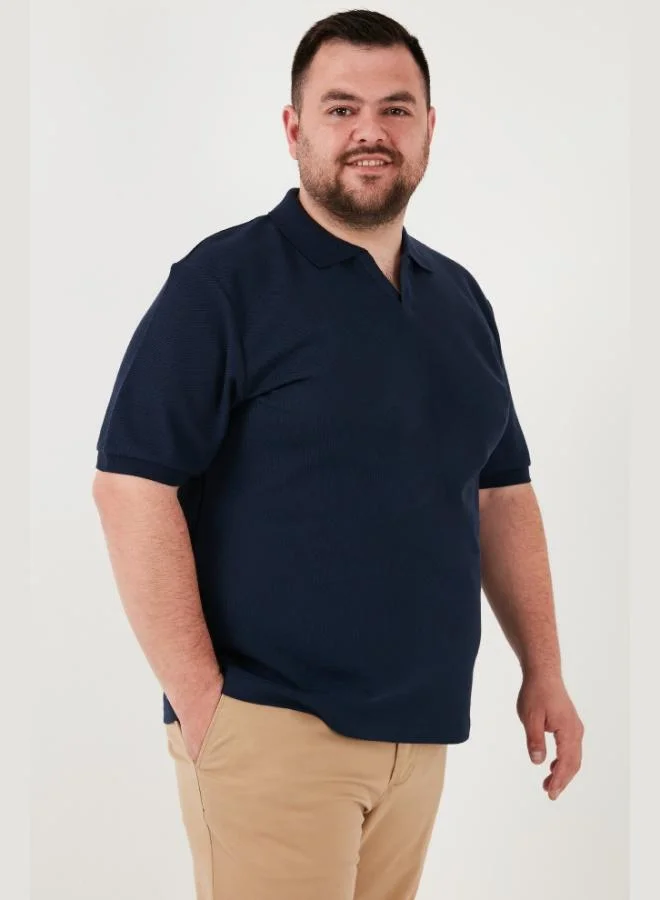 Buratti  Buratti Plus Size Cotton Regular Fit Polo Collar T Shirt Men's Polo Collar T-Shirt 5902729B for Men | Best Price UAE