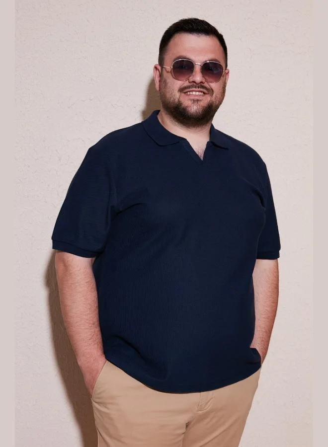 Buratti  Buratti Plus Size Cotton Regular Fit Polo Collar T Shirt Men's Polo Collar T-Shirt 5902729B for Men | Best Price UAE