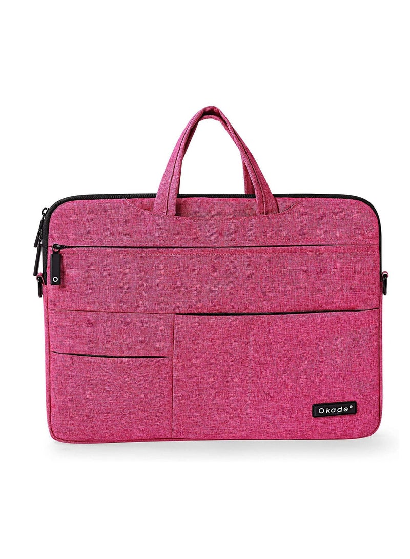 Okade Notebook Laptop Sleeve Bag Case Dual Zipper Pocket Carrying Handbag For Apple MacBook Air Pro Retina 13 & 13.3 inch Pink - Image 1