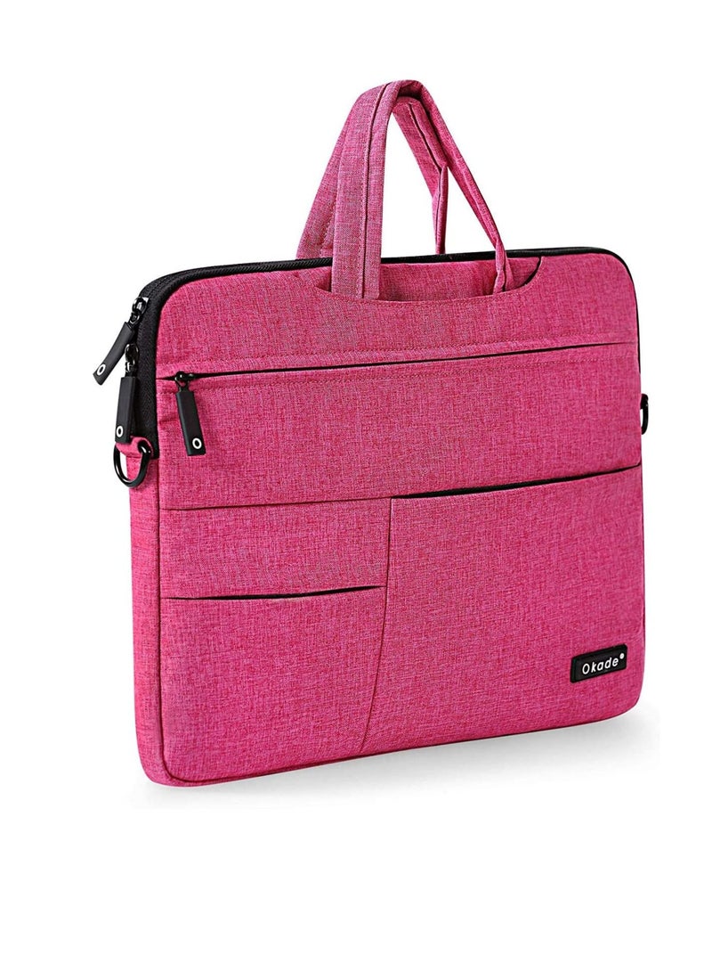 Okade Notebook Laptop Sleeve Bag Case Dual Zipper Pocket Carrying Handbag For Apple MacBook Air Pro Retina 13 & 13.3 inch Pink - Image 2